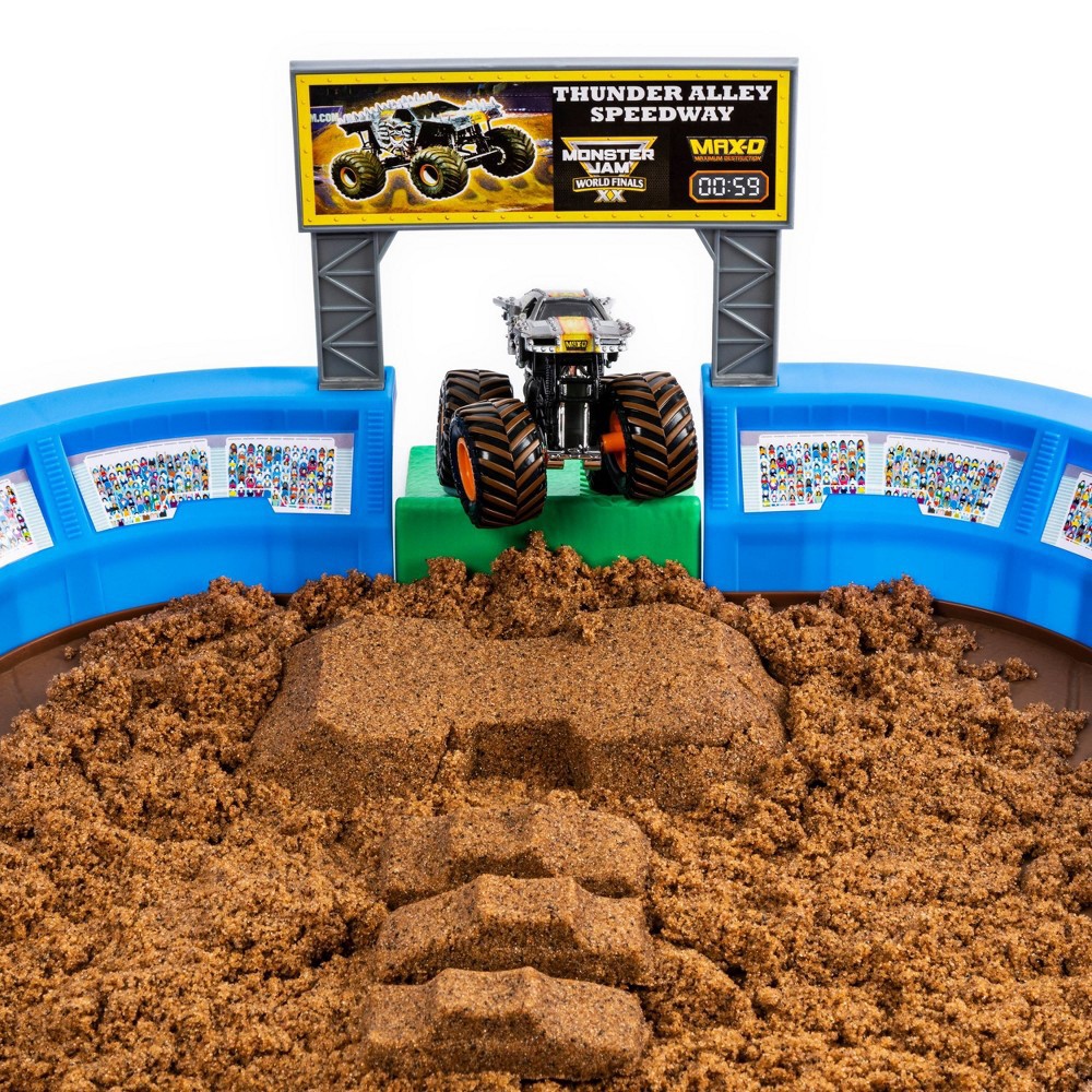 slide 3 of 9, Monster Jam Monster Dirt Arena 24" Playset with Exclusive 1:64 Scale Die-Cast Monster Jam Truck, 1 ct