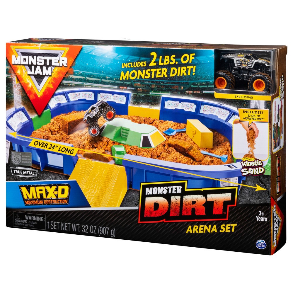 slide 2 of 9, Monster Jam Monster Dirt Arena 24" Playset with Exclusive 1:64 Scale Die-Cast Monster Jam Truck, 1 ct