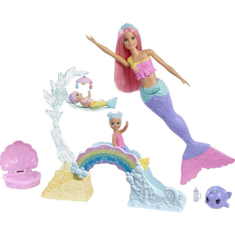 slide 1 of 6, Barbie Dreamtopia Mermaid Nursery Playset and Dolls, 1 ct