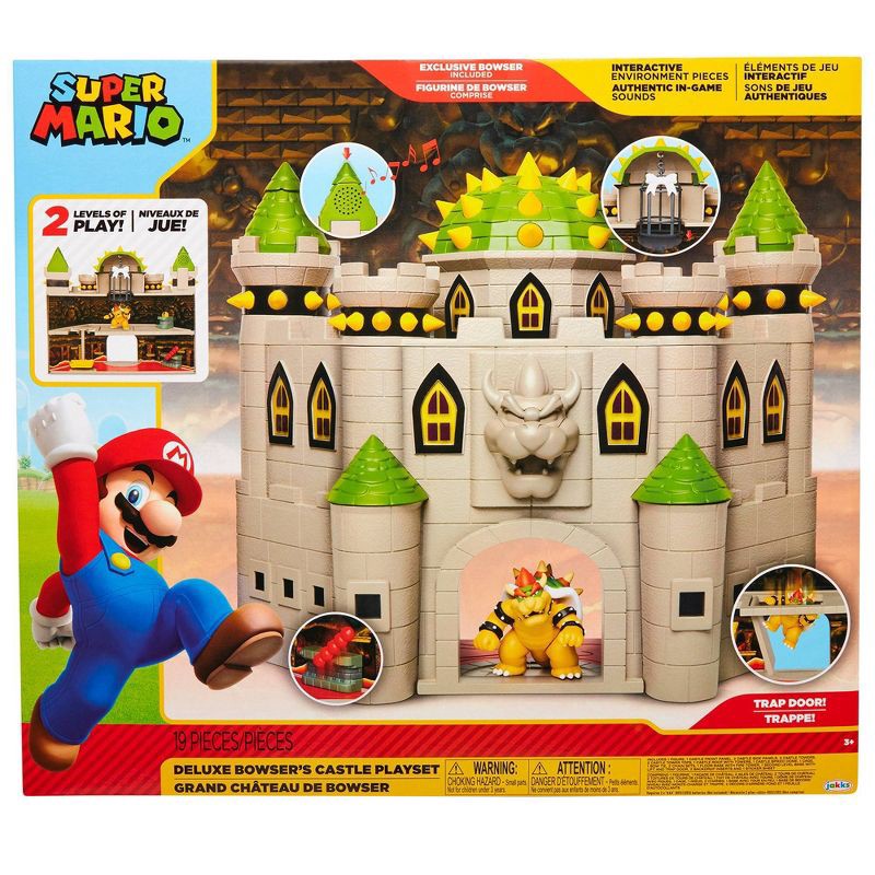 slide 2 of 13, Nintendo Super Mario Bowser Castle with 2.5" Bowser Figure, 1 ct