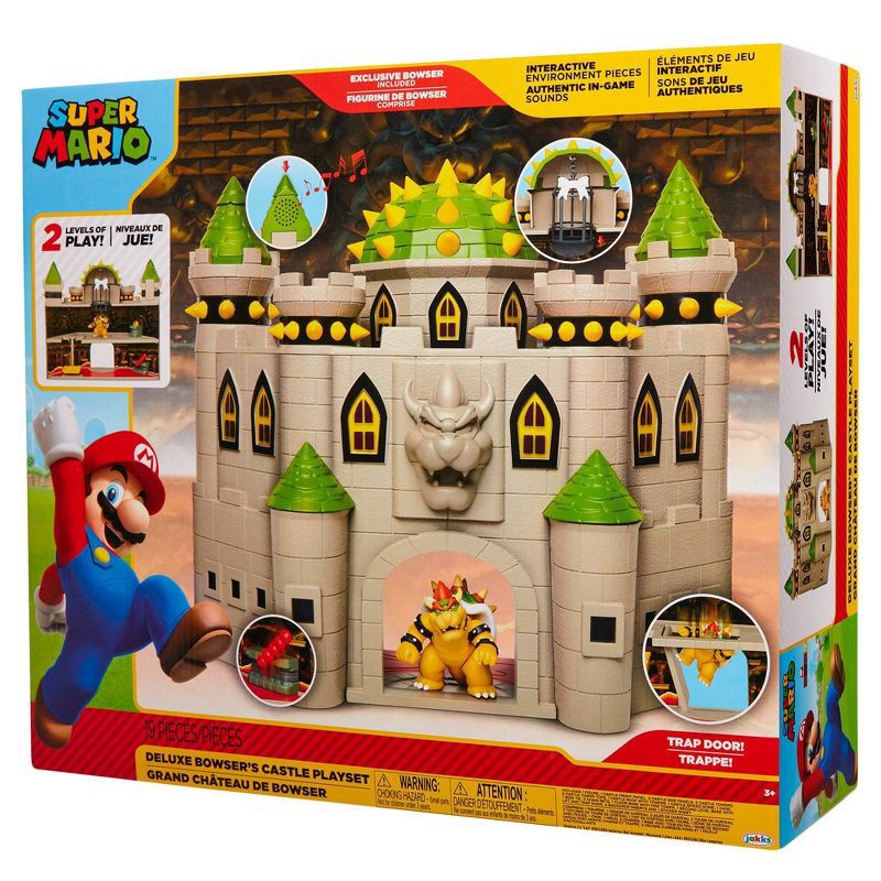 slide 12 of 13, Nintendo Super Mario Bowser Castle with 2.5" Bowser Figure, 1 ct
