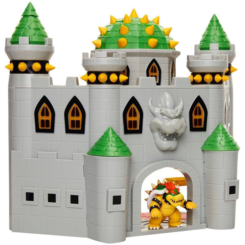 slide 1 of 13, Nintendo Super Mario Bowser Castle with 2.5" Bowser Figure, 1 ct