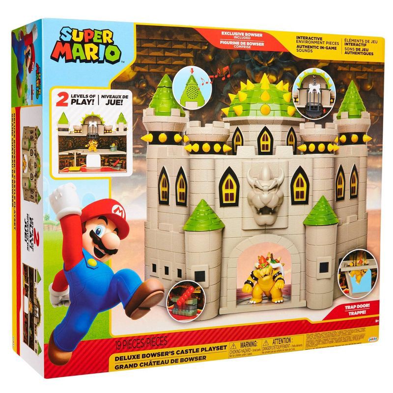 slide 11 of 13, Nintendo Super Mario Bowser Castle with 2.5" Bowser Figure, 1 ct