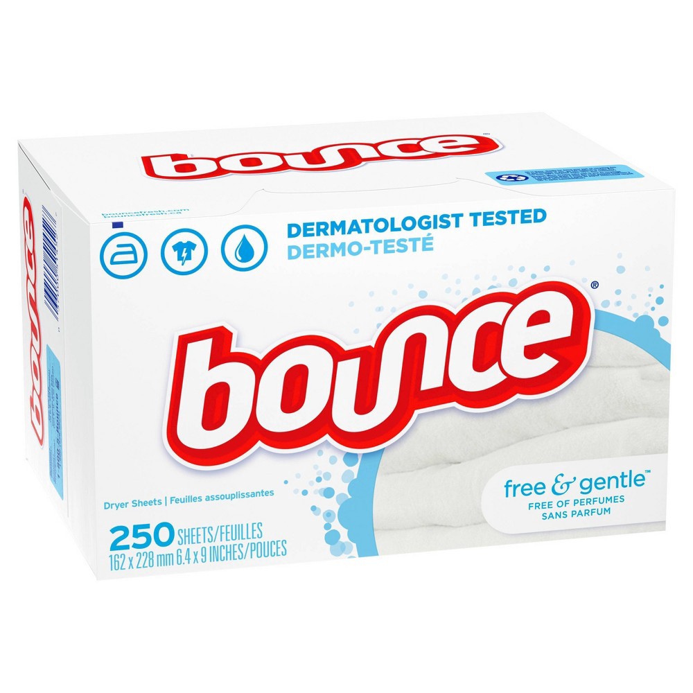 slide 2 of 6, Bounce Free & Gentle Unscented Fabric Softener Dryer Sheets for Sensitive Skin - 250ct, 250 ct