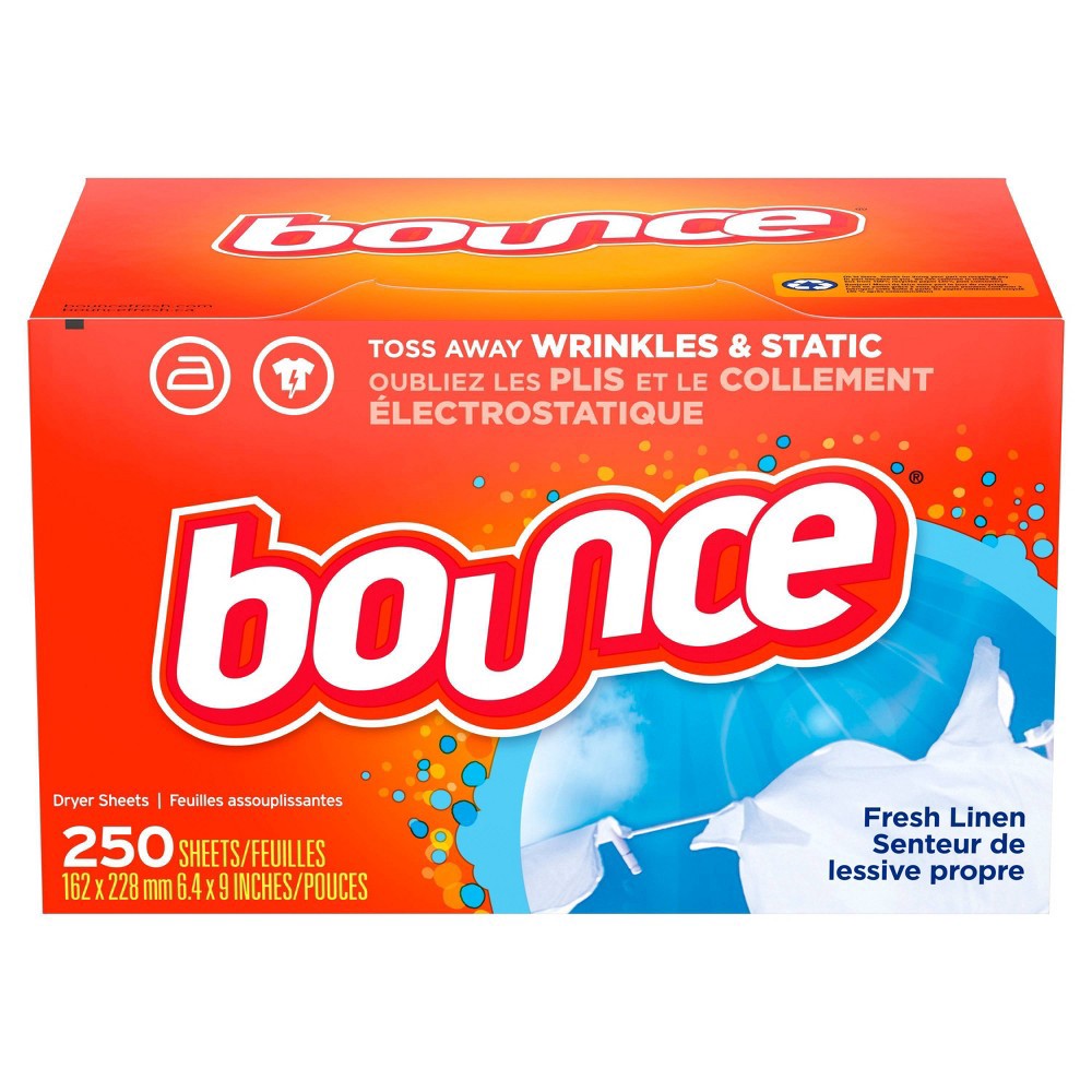 slide 3 of 8, Bounce Fresh Linen Dryer Sheets - 250ct, 250 ct