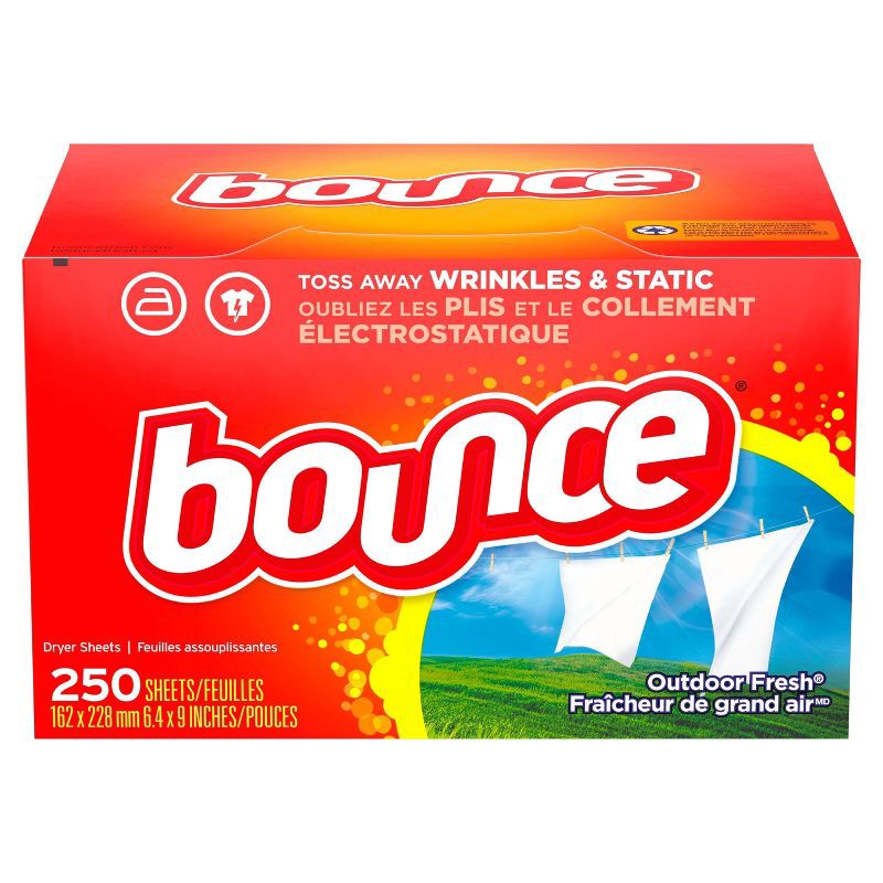 slide 6 of 8, Bounce Outdoor Fresh Fabric Softener Dryer Sheets - 250ct, 250 ct