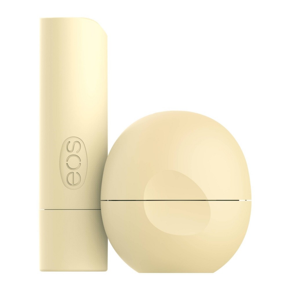 slide 3 of 5, eos Natural & Organic Lip Balm Stick & Sphere - Vanilla Bean, 2 ct; 0.39 oz