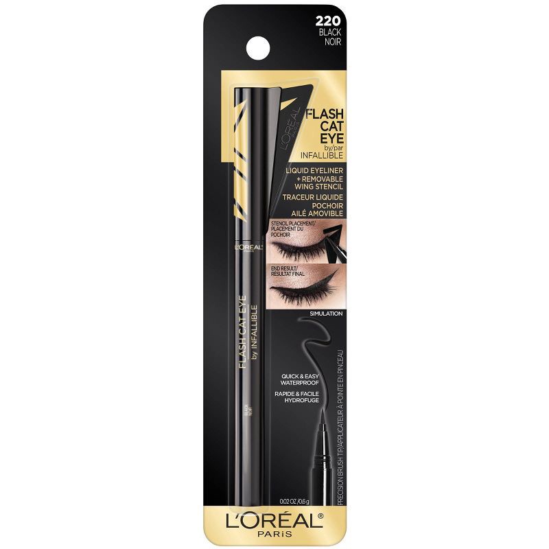 slide 2 of 9, L'Oreal Paris Flash Cat Eyeliner 220 - Black - 0.018 fl oz, 0.018 fl oz