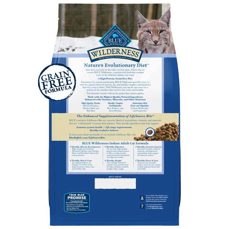 slide 2 of 10, Blue Buffalo Wilderness High Protein Natural Adult Indoor Dry Cat Food with Chicken - 4lbs, 4 lb