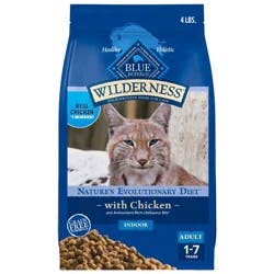 Blue Buffalo Wilderness High Protein Natural Adult Indoor Dry Cat Food with Chicken - 4lbs