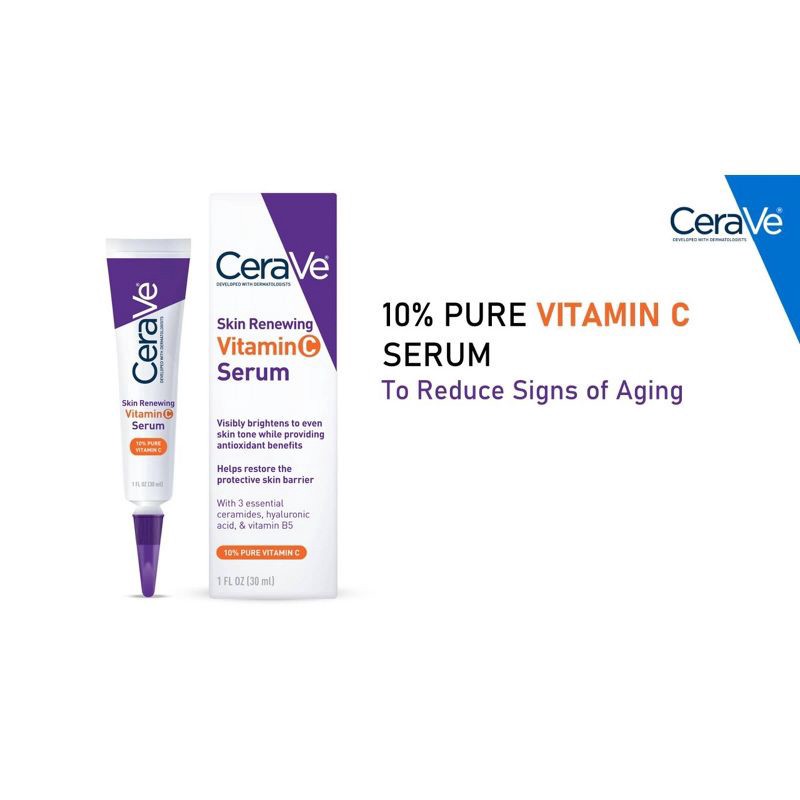 slide 11 of 13, CeraVe Skin Renewing Vitamin C Serum - 1 fl oz, 1 fl oz