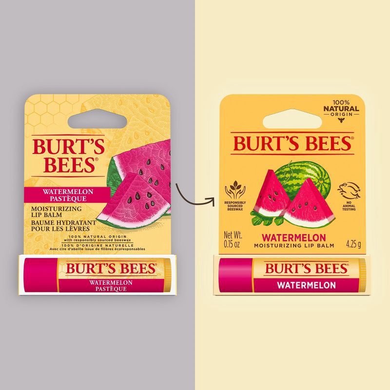 slide 2 of 16, Burt's Bees Moisturizing Lip Balm - Watermelon - 0.15oz, 0.15 oz