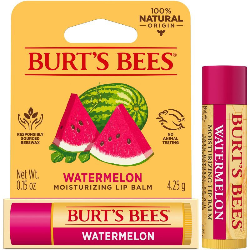 slide 13 of 16, Burt's Bees Moisturizing Lip Balm - Watermelon - 0.15oz, 0.15 oz