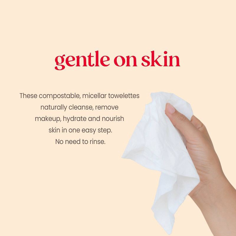 slide 6 of 9, Burt's Bees Facial Cleansing Towelettes Micellar Makeup Remover Wipes - Rose - 30ct, 30 ct