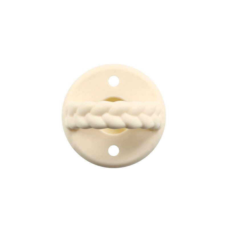 slide 3 of 6, Itzy Ritzy Pacifier - Breathable, 100% Silicone - Buttercream & Toast Braids - 2pk, 2 ct