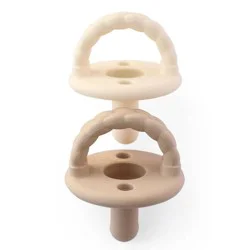 Itzy Ritzy Pacifier - Breathable, 100% Silicone - Buttercream & Toast Braids - 2pk