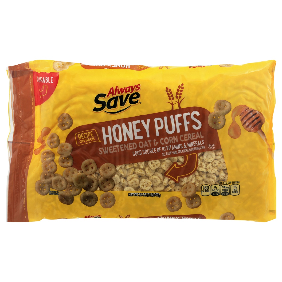 slide 1 of 1, Always Save Honey Puffs Cereal, 32 oz