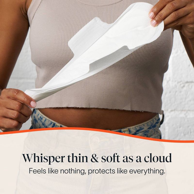 slide 4 of 8, Cora Organic Cotton Ultra Thin Regular Fragrance Free Pads with Wings for Periods - Regular Absorbency - 32ct, 32 ct