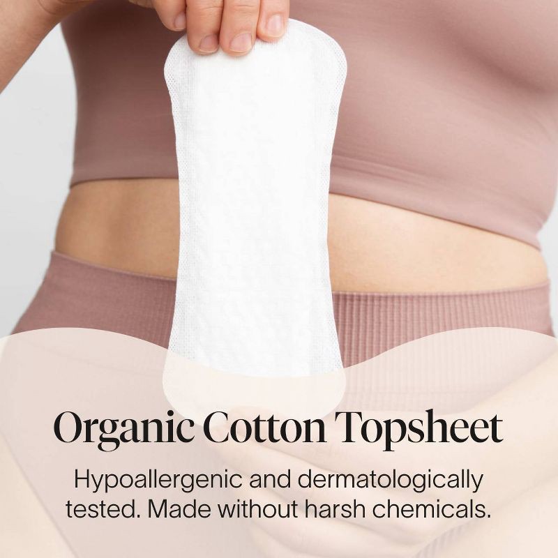slide 3 of 8, Cora Organic Cotton Ultra Thin Panty Liners for Periods - Regular Absorbency - 40ct, 40 ct