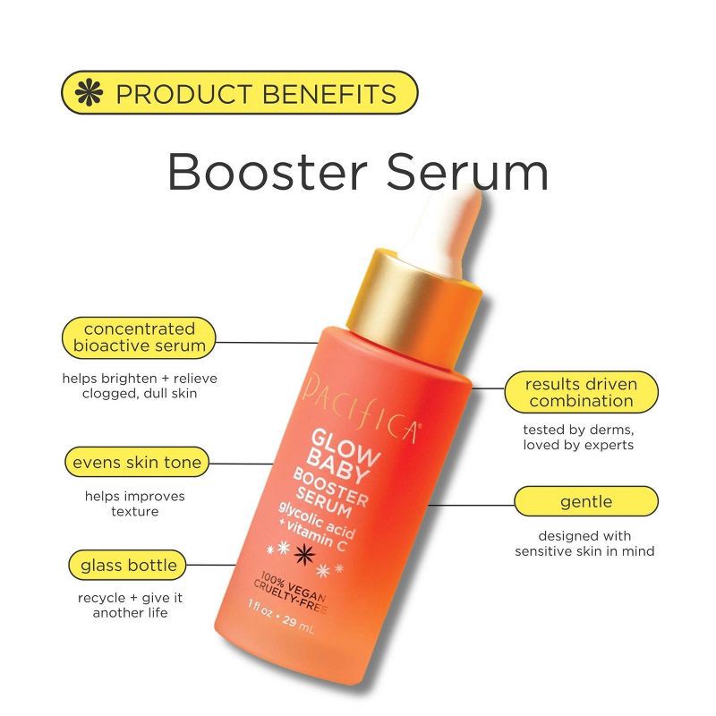 slide 9 of 9, Pacifica Glow Baby Vitamin C Booster Serum - 1 fl oz, 1 fl oz