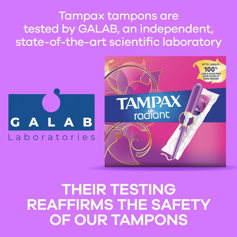 slide 4 of 9, Tampax Radiant Duopack Regular/Super Absorbency Unscented Plastic Tampons - 28ct, 28 ct