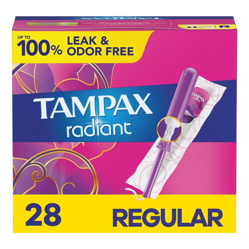 slide 1 of 10, Tampax Radiant Tampons Regular Absorbency - Unscented - 28ct, 28 ct