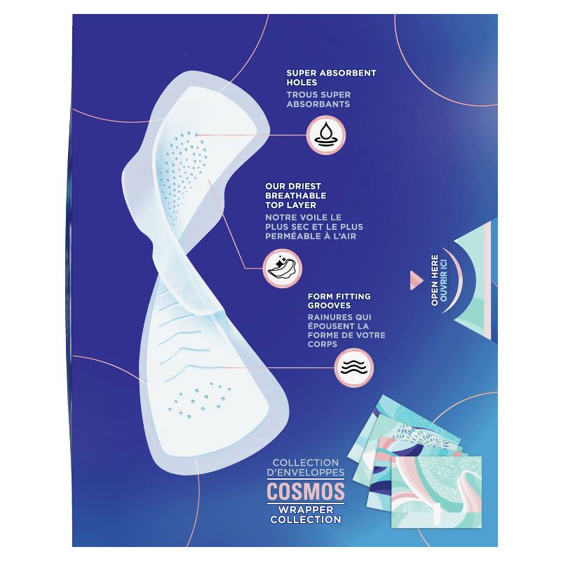 slide 14 of 15, Always Infinity Overnight FlexFoam Sanitary Pads with Wings - Unscented - Size 4 - 38ct, 4 x 38 ct