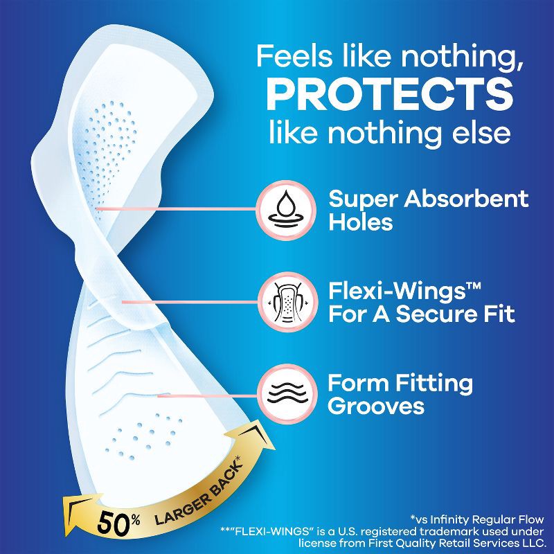 slide 3 of 15, Always Infinity Overnight Sanitary Pads with Wings - Unscented - Size 4 - 26ct, 4 x 26 ct