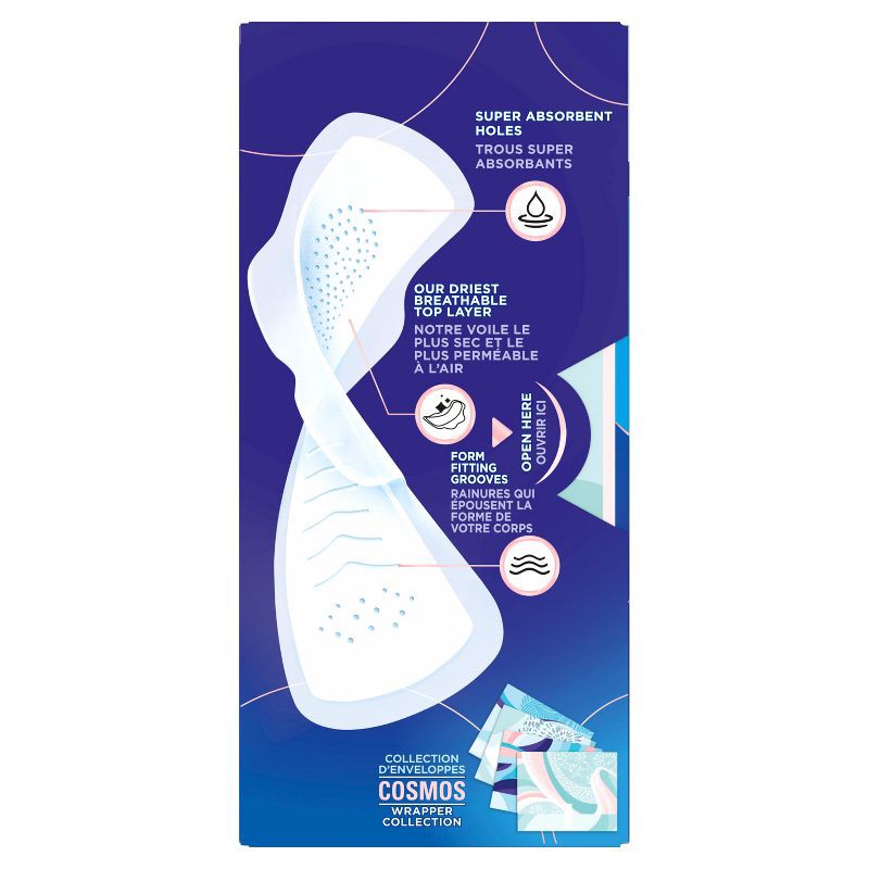 slide 15 of 15, Always Infinity Extra Heavy Absorbency Overnight FlexFoam Sanitary Pads with Wings - Unscented - Size 5 - 22ct, 5 x 22 ct