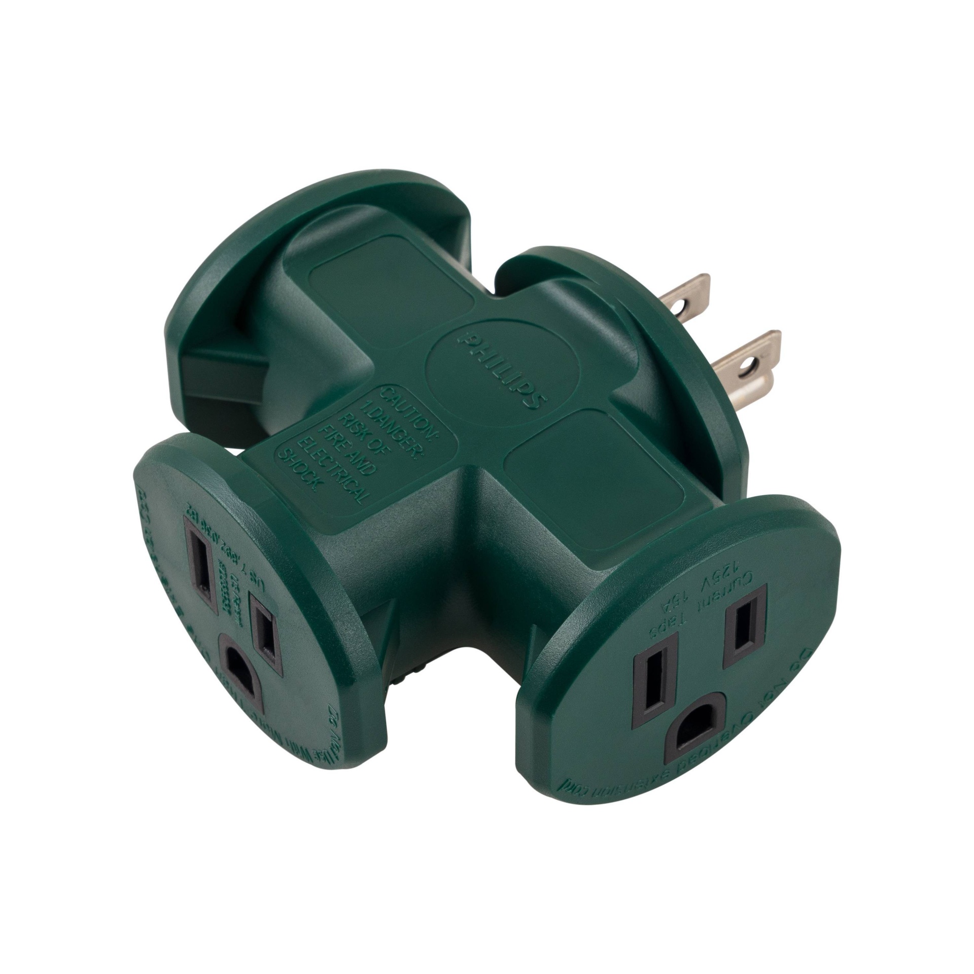 slide 1 of 6, Philips 3-Outlet Heavy Duty Ground T-Tap Green, 1 ct