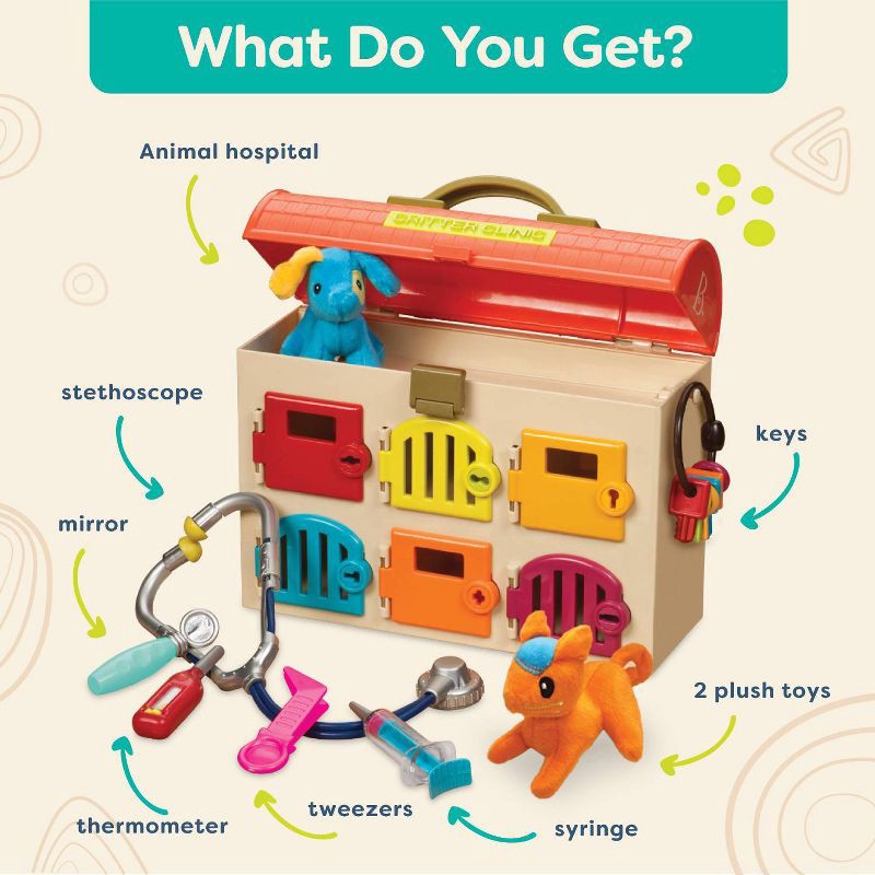 slide 5 of 9, B. toys Toy Vet Kit for Kids Critter Clinic, 1 ct