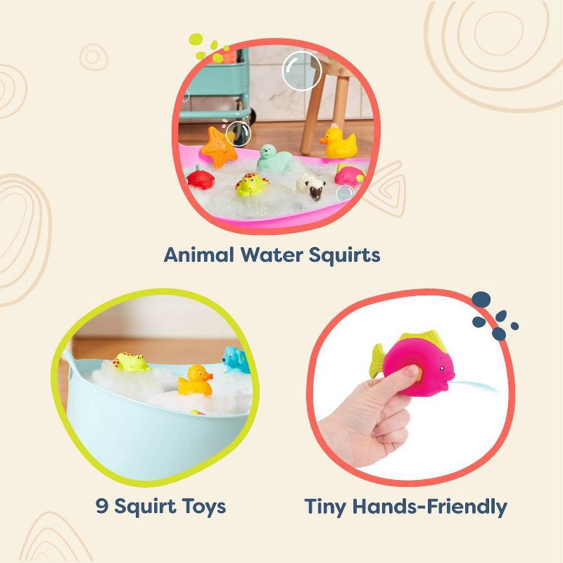 slide 3 of 8, B. Toys Animal Bath Squirts - Squish and Splash Duck, 1 ct