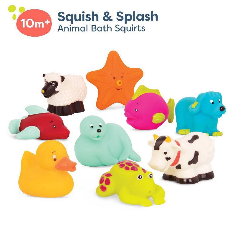 slide 6 of 8, B. Toys Animal Bath Squirts - Squish and Splash Duck, 1 ct