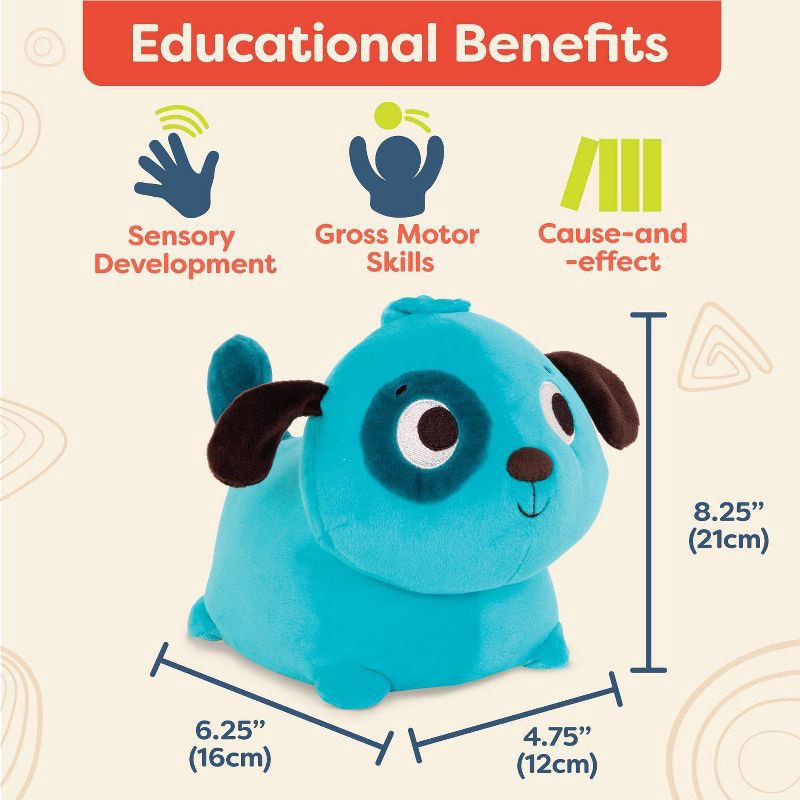 slide 3 of 6, B. toys Interactive Stuffed Animal Dog Wobble 'n' Go - Woofer, 1 ct