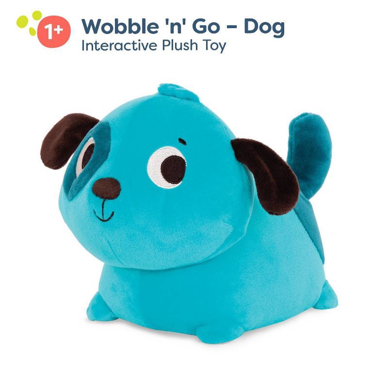 slide 5 of 6, B. toys Interactive Stuffed Animal Dog Wobble 'n' Go - Woofer, 1 ct