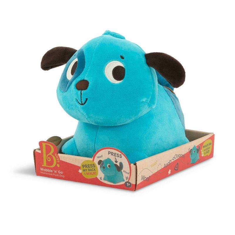 slide 6 of 6, B. toys Interactive Stuffed Animal Dog Wobble 'n' Go - Woofer, 1 ct
