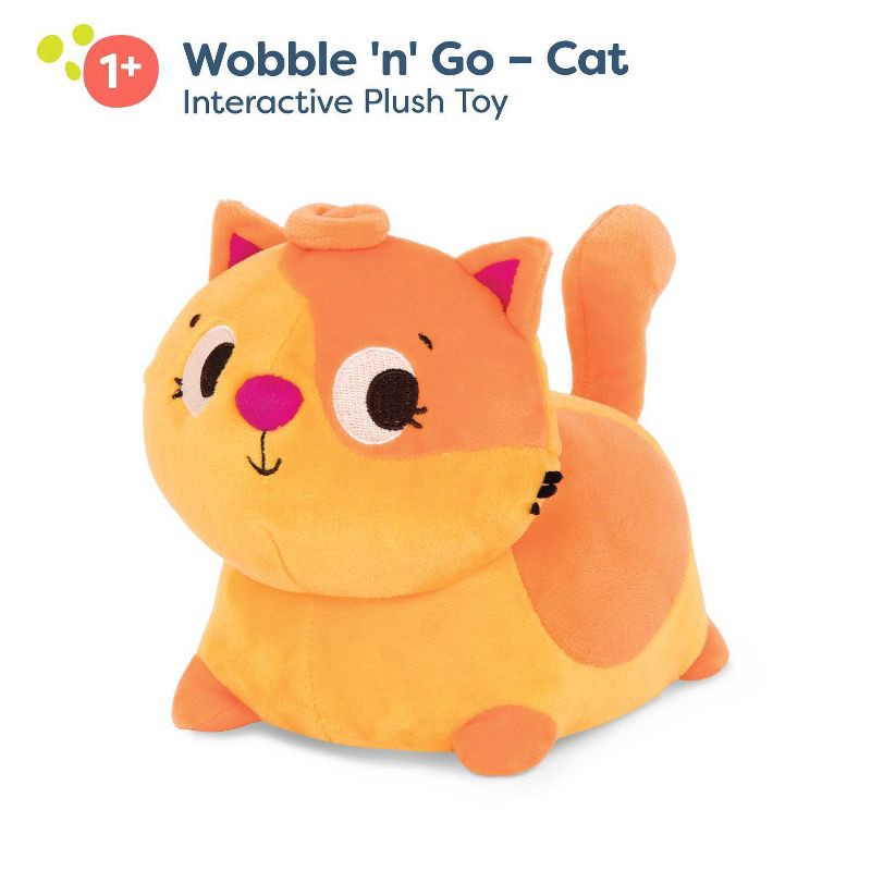 slide 3 of 7, B. toys Interactive Stuffed Animal Cat Wobble 'n' Go - Lolo, 1 ct