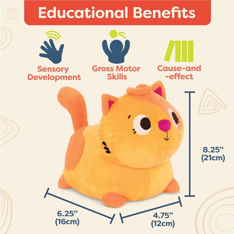 slide 4 of 7, B. toys Interactive Stuffed Animal Cat Wobble 'n' Go - Lolo, 1 ct