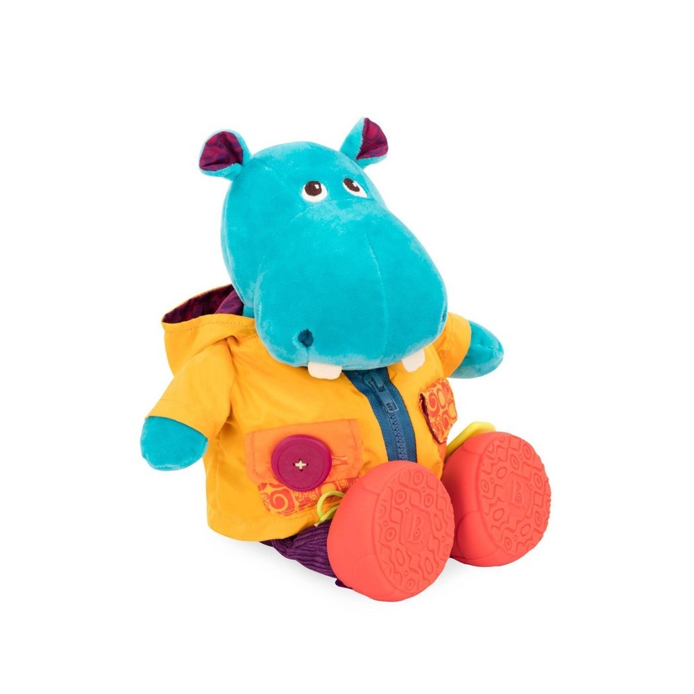 slide 2 of 4, B. toys Interactive Stuffed Animal Hippo Giggly Zippies - Hank, 1 ct