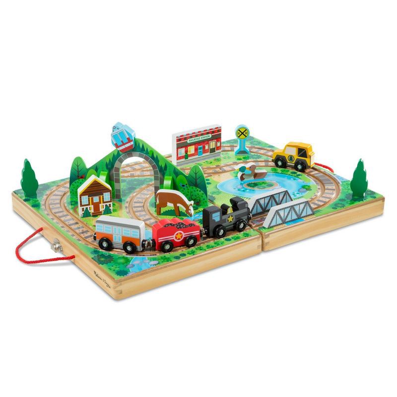 slide 1 of 9, Melissa & Doug Take-Along Railroad 17pc, 17 ct