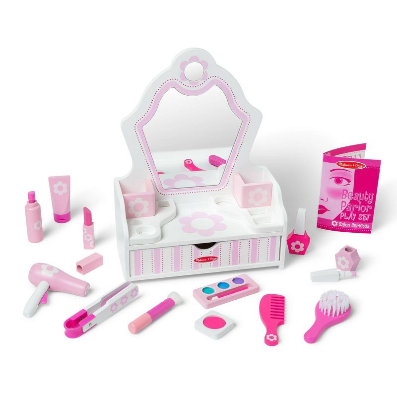 slide 4 of 10, Melissa & Doug Wooden Beauty Salon Play Set With Vanity and Accessories - 18pc, 18 ct