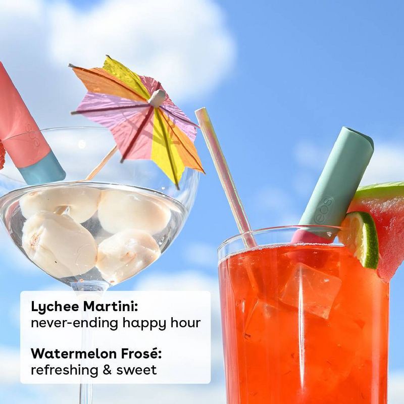 slide 3 of 6, eos 100% Natural Shea, Watermelon Frosé & Lychee Martini Lip Balm - 0.28oz/2pk, 0.28 oz, 2 ct