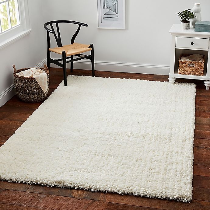 slide 1 of 2, Carpet Art Deco Universal 2'6 x 3'9'' Microfiber Shag Accent Rug - White'', 1 ct