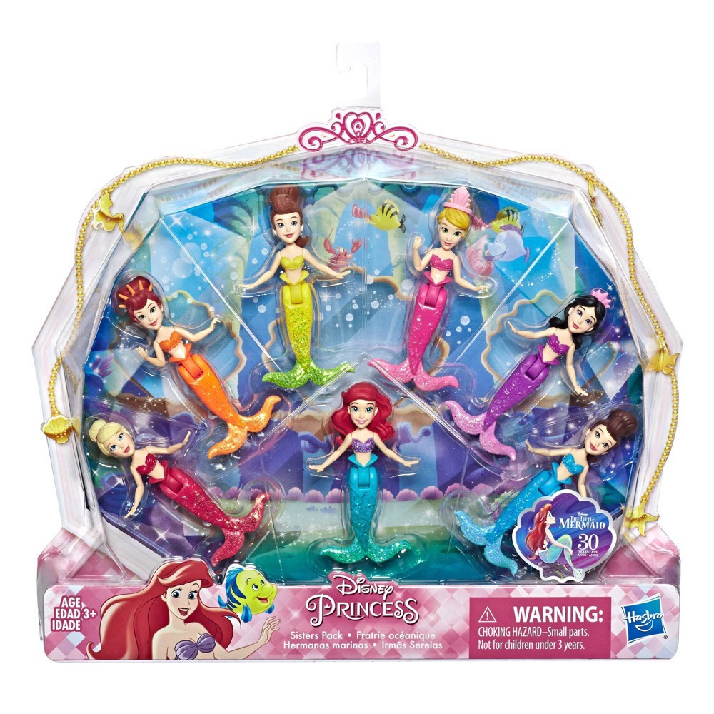 slide 2 of 3, Disney Princess Ariel and Sisters Mermaid Dolls 7pk (Target Exclusive), 7 ct