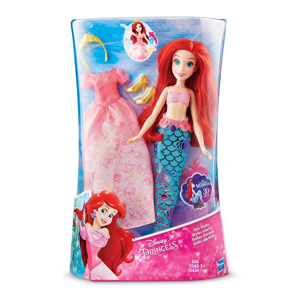 slide 3 of 6, Disney Princess Sea Styles Ariel Doll, 1 ct