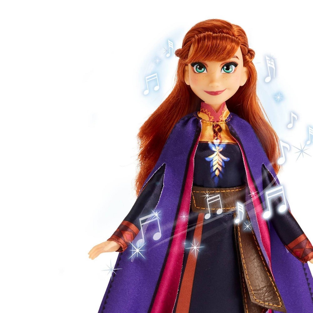 slide 4 of 5, Disney Frozen 2 Singing Anna Fashion Doll with Music Wearing a Purple Dress, 1 ct