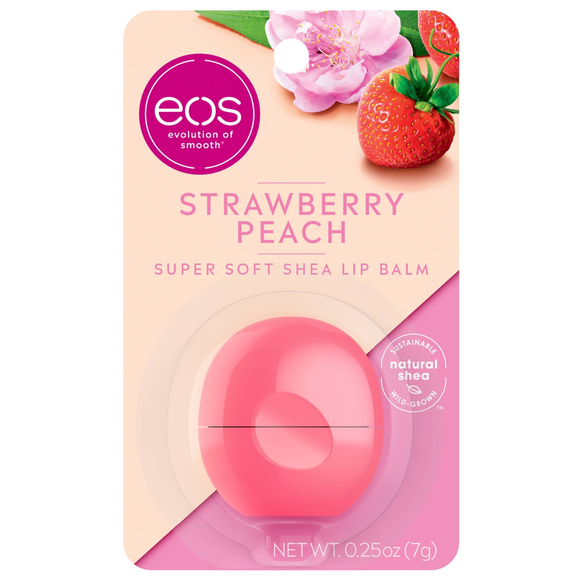 slide 1 of 5, eos Lip Sphere Strawberry Peach, 0.2 oz