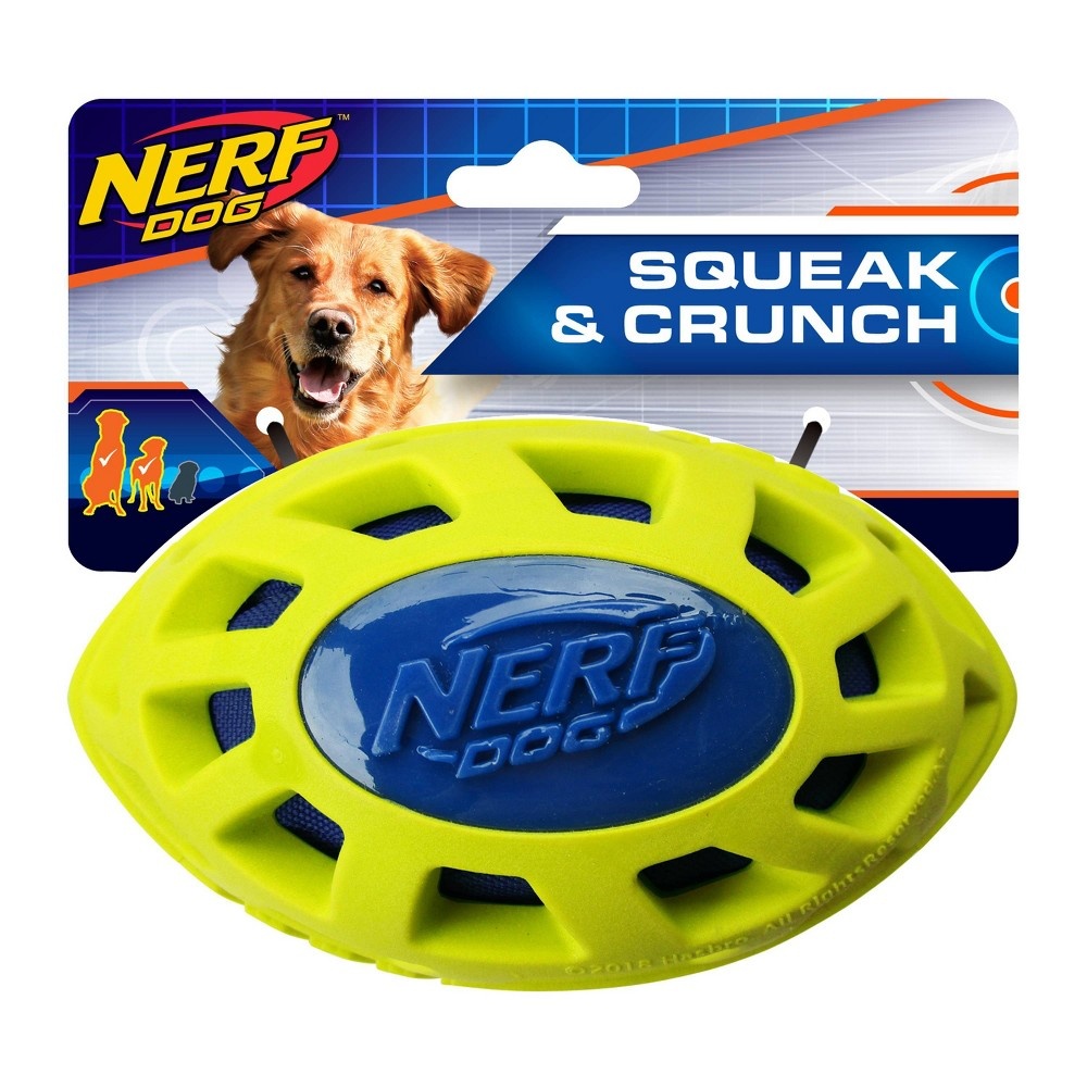 slide 2 of 3, NERF Nerf Megaton Crunch Football Dog Toy - M, 1 ct