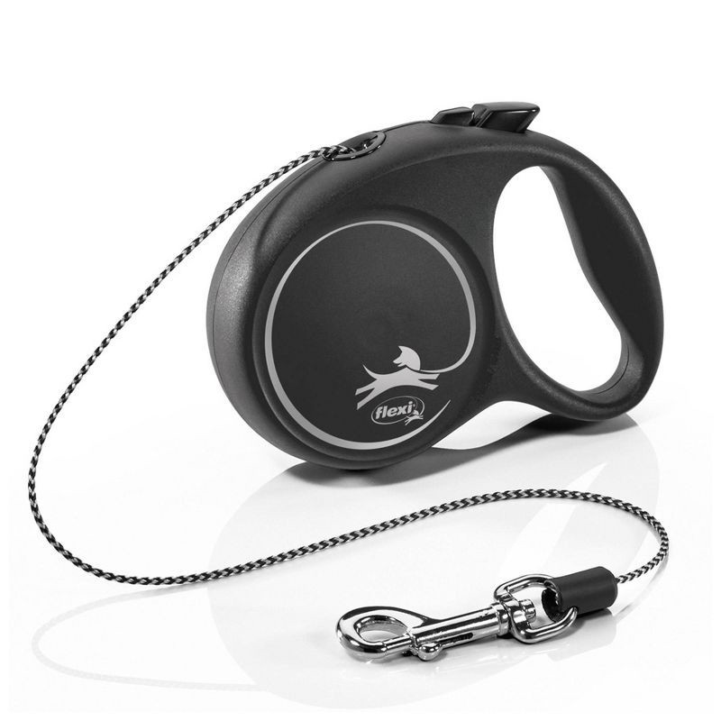 slide 2 of 8, Flexi Fun Retractable 10ft Dog Leash - Black - XS - 0 to 18lbs, 10 ft, 18 lb