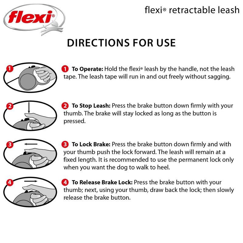 slide 5 of 7, Flexi Fun Retractable Dog Leash - Black - L - 16ft - 44 to 110lbs, 16 ft, 110 lb